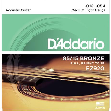Encordoamento DAddario P/ Violão Aço EZ920 12/54 - EC0204 Menor preço em Encordoamento DAddario P/ Violão Aço EZ920 12/54 - EC0204
