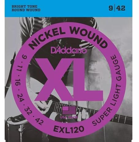 Encordoamento Daddario Para Guitarra Aço 09/42 Exl120b Menor preço em Encordoamento Daddario Para Guitarra Aço 09/42 Exl120b