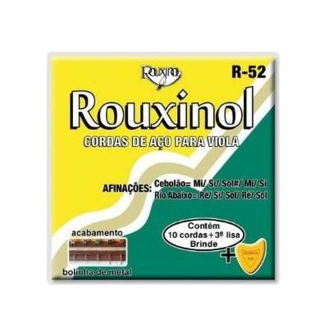 Encordoamento de aço para Viola R-52 Rouxinol 12 pacotes com 10 cordas cada - Produto nacional Menor preço em Encordoamento de aço para Viola R-52 Rouxinol 12 pacotes com 10 cordas cada - Produto nacional