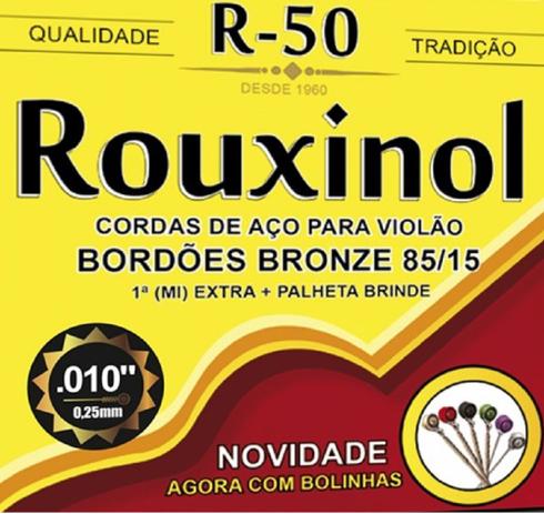 Encordoamento de aço para Violão R-50 Rouxinol 12 pacotes com 6 cordas cada - Produto nacional Menor preço em Encordoamento de aço para Violão R-50 Rouxinol 12 pacotes com 6 cordas cada - Produto nacional