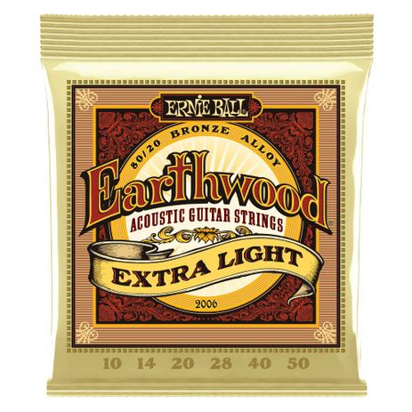 Encordoamento de Violão Aço Ernie Ball Earthwood Extra Light 0.10 Menor preço em Encordoamento de Violão Aço Ernie Ball Earthwood Extra Light 0.10