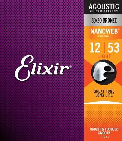 Encordoamento de Violão Elixir 012 Light Aço Nanoweb Bronze 80/20 Menor preço em Encordoamento de Violão Elixir 012 Light Aço Nanoweb Bronze 80/20