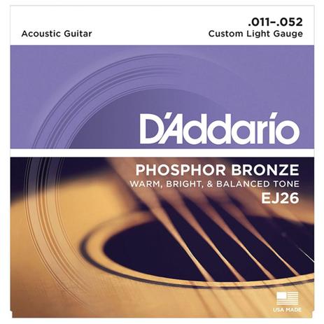 Encordoamento De Violão Phosphor Custom Light 0.11 Ej26 D Addario - Daddario Menor preço em Encordoamento De Violão Phosphor Custom Light 0.11 Ej26 D Addario - Daddario
