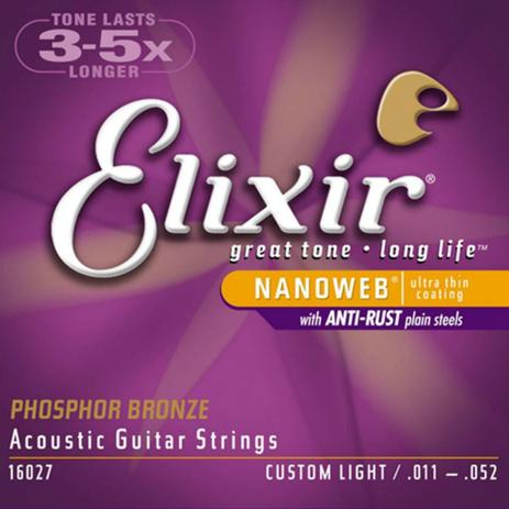 Menor preço em Encordoamento Fosforo Bronze Custom 16027 Extra Light - Elixir