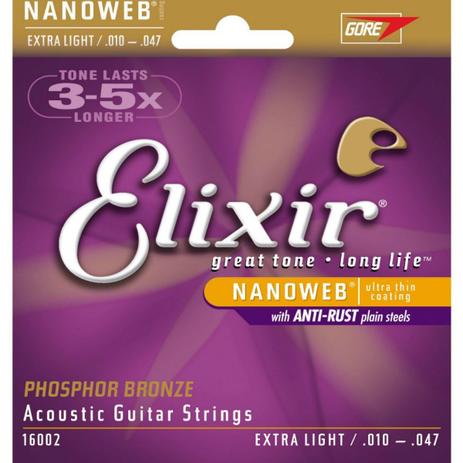 Encordoamento Fosforo Bronze Para Violão Aço Extra Light 6002 - Elixir é ruim? Encordoamento Fosforo Bronze Para Violão Aço Extra Light 6002 - Elixir é boa?