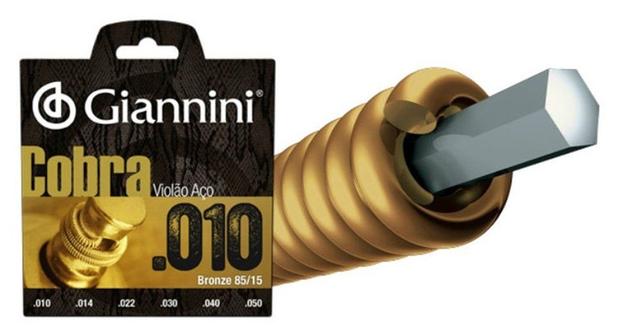 Encordoamento giannini cobra violão aço - .010 geefle Menor preço em Encordoamento giannini cobra violão aço - .010 geefle