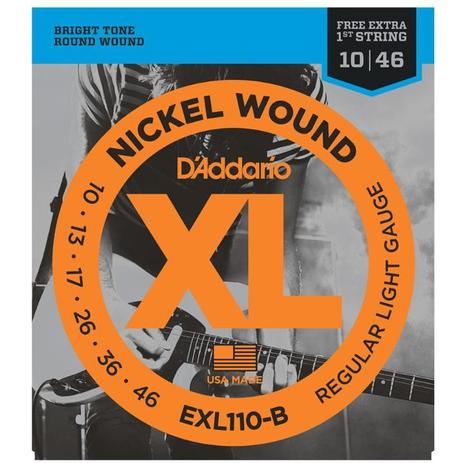 Encordoamento Guitarra DAddario 010-046 EXL110-B Regular Light - com corda extra - Daddario Menor preço em Encordoamento Guitarra DAddario 010-046 EXL110-B Regular Light - com corda extra - Daddario