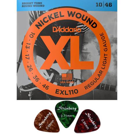 Encordoamento Guitarra Daddario .010 EX110 + Palhetas Menor preço em Encordoamento Guitarra Daddario .010 EX110 + Palhetas