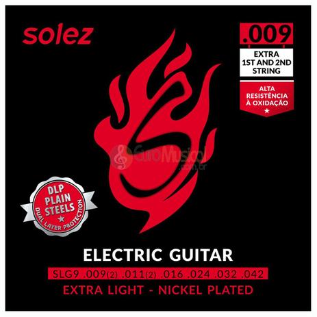 Encordoamento Guitarra Solez 0.009 DLP Menor preço em Encordoamento Guitarra Solez 0.009 DLP