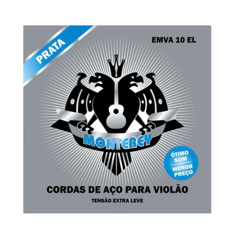 Encordoamento Monterey Prata P/ Violão Aço EMVA10 EL 0.10/0.47 - EC0348 Menor preço em Encordoamento Monterey Prata P/ Violão Aço EMVA10 EL 0.10/0.47 - EC0348
