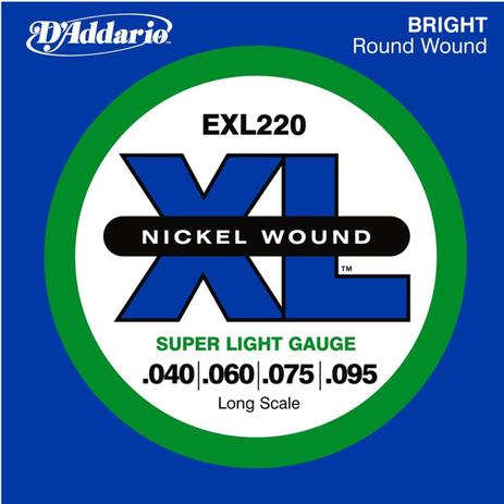 Encordoamento Nickel 040 Para Baixo 4 Cordas EXL-220 - DAddario - D addario Menor preço em Encordoamento Nickel 040 Para Baixo 4 Cordas EXL-220 - DAddario - D addario