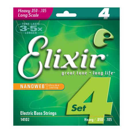 Encordoamento para baixo elixir 4 cordas 050 heavy/l.s (5724) Menor preço em Encordoamento para baixo elixir 4 cordas 050 heavy/l.s (5724)