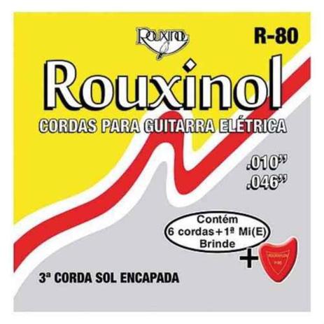 Encordoamento para Guitarra Elétrica R-80 Rouxinol 12 pacotes com 6 cordas cada - Produto nacional Menor preço em Encordoamento para Guitarra Elétrica R-80 Rouxinol 12 pacotes com 6 cordas cada - Produto nacional