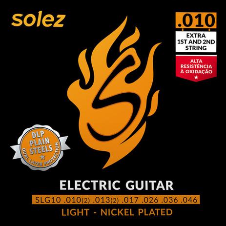 Encordoamento Para Guitarra Solez 010 - 046 Slg10 Com 2 Cordas Extras Menor preço em Encordoamento Para Guitarra Solez 010 - 046 Slg10 Com 2 Cordas Extras