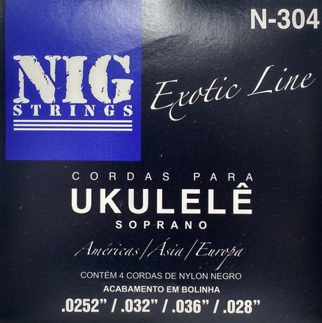 Encordoamento Para Ukulele Nylon Preto Com Bolinha N-304 - NIG Menor preço em Encordoamento Para Ukulele Nylon Preto Com Bolinha N-304 - NIG