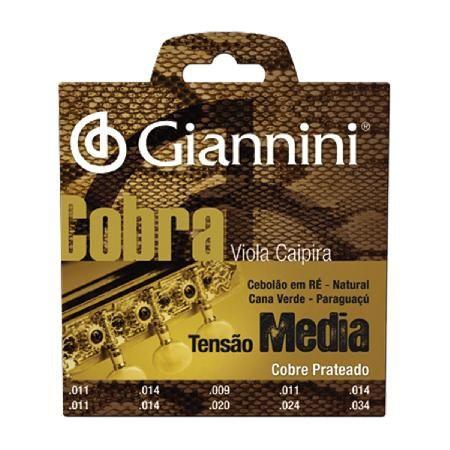 Encordoamento para viola aço cobre prateado tensão média série cobra gesvm - Giannini Menor preço em Encordoamento para viola aço cobre prateado tensão média série cobra gesvm - Giannini