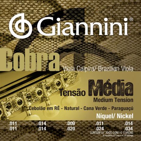 Encordoamento para Viola Niquel Media Cobra GESVNM - Giannini Menor preço em Encordoamento para Viola Niquel Media Cobra GESVNM - Giannini