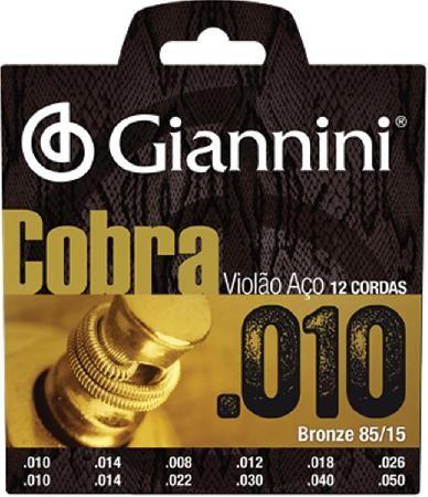Encordoamento para violao 12 cordas aco cobra bronze - geef12m - Giannini Menor preço em Encordoamento para violao 12 cordas aco cobra bronze - geef12m - Giannini