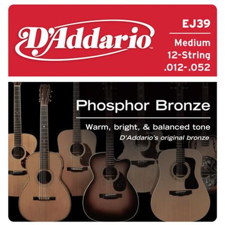 Encordoamento Para Violão 12 Cordas Media EJ-39 AC - DAddario - D addario Menor preço em Encordoamento Para Violão 12 Cordas Media EJ-39 AC - DAddario - D addario