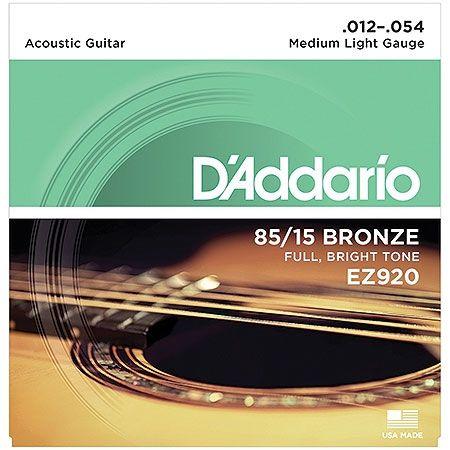 Encordoamento Para Violão 6 Cordas Aço Ez920 Daddario Menor preço em Encordoamento Para Violão 6 Cordas Aço Ez920 Daddario