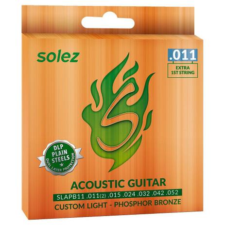 Encordoamento para Violão Aço 0,11 Phospor Bronze SLABP11 SOLEZ Menor preço em Encordoamento para Violão Aço 0,11 Phospor Bronze SLABP11 SOLEZ