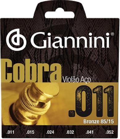 Encordoamento para violão aço cobra .011 bronze geeflk - Giannini Menor preço em Encordoamento para violão aço cobra .011 bronze geeflk - Giannini