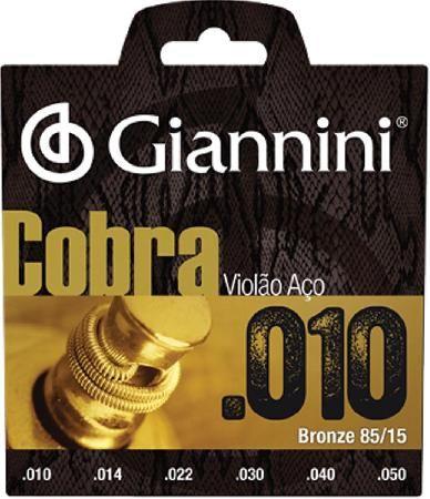 Encordoamento para violão aço cobra bronze .010 - geefle - Giannini Menor preço em Encordoamento para violão aço cobra bronze .010 - geefle - Giannini