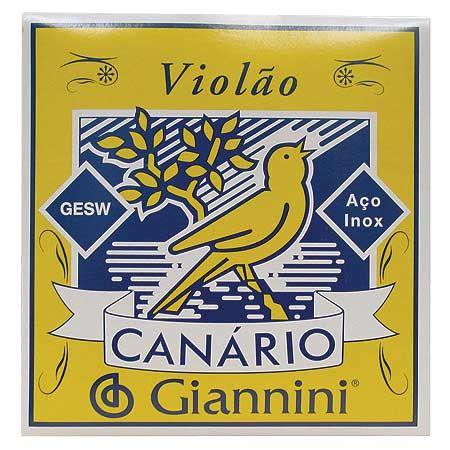 Encordoamento para violão aço gesw, série canário, tensão média, com chenilha - Giannini Menor preço em Encordoamento para violão aço gesw, série canário, tensão média, com chenilha - Giannini