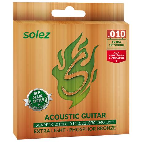Encordoamento Para Violão Aço Solez 010 - 050 Phosphor Bronze SLAPB10 + Mi Extra Menor preço em Encordoamento Para Violão Aço Solez 010 - 050 Phosphor Bronze SLAPB10 + Mi Extra
