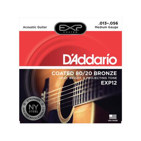 Encordoamento para violão d'addario exp12 coated phosp 80-20 media 12082 Menor preço em Encordoamento para violão d'addario exp12 coated phosp 80-20 media 12082