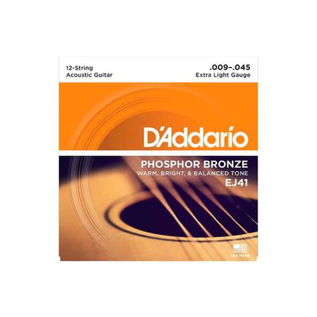 Encordoamento para violão daddario phosphor ej41 12c 009 12057 Menor preço em Encordoamento para violão daddario phosphor ej41 12c 009 12057