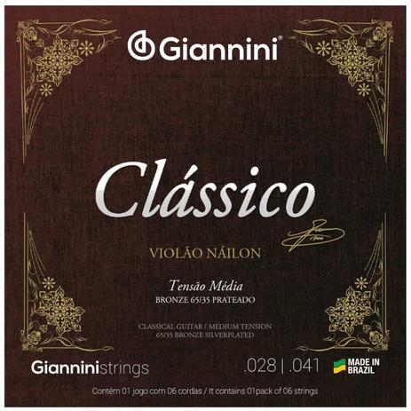 Encordoamento Para Violão Nylon Média Giannini Clássico Menor preço em Encordoamento Para Violão Nylon Média Giannini Clássico