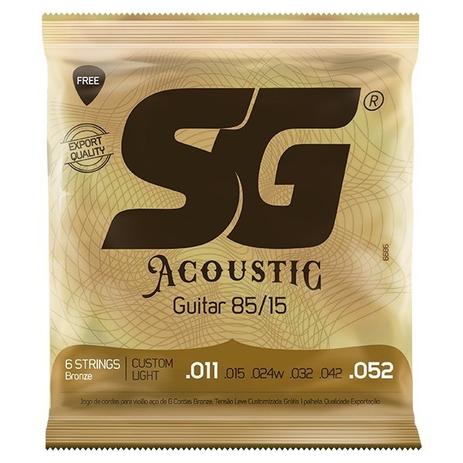 Encordoamento Sg 011 Aço Violão Ouro Bronze - 6 Cordas Menor preço em Encordoamento Sg 011 Aço Violão Ouro Bronze - 6 Cordas