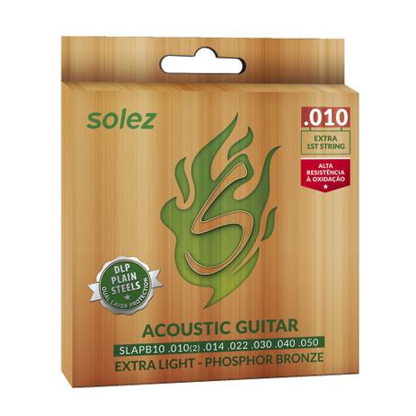 Encordoamento Solez P/ Violão Aço SLAPB10 0.10/0.50 - EC0346 - Solez strings Menor preço em Encordoamento Solez P/ Violão Aço SLAPB10 0.10/0.50 - EC0346 - Solez strings