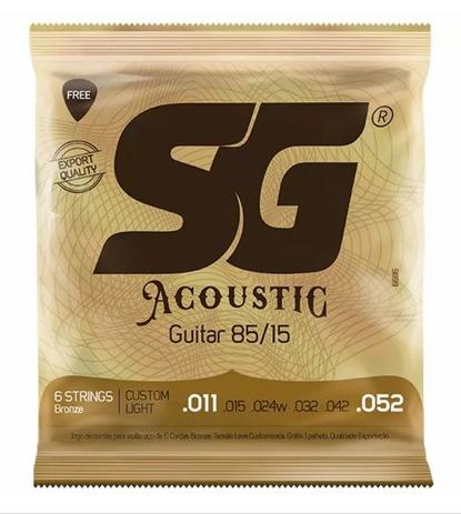 Encordoamento Violão Aço 011 Sg 6686 + Palheta Grátis Menor preço em Encordoamento Violão Aço 011 Sg 6686 + Palheta Grátis