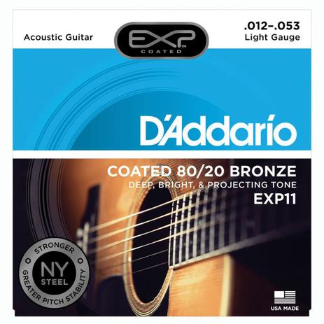 Encordoamento Violão Aço D'Addario EXP 11 Light .012 / .043 Menor preço em Encordoamento Violão Aço D'Addario EXP 11 Light .012 / .043