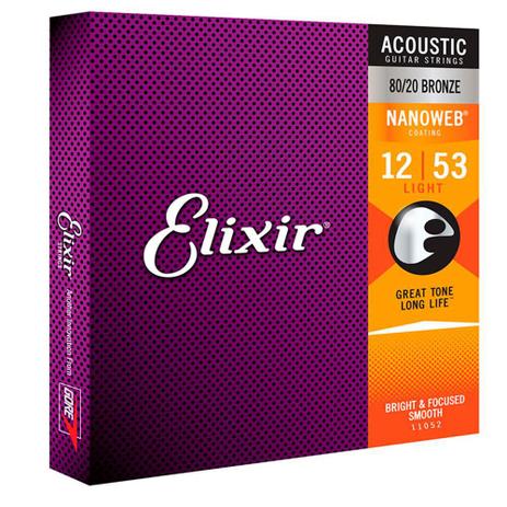 Encordoamento Violão Aço Elixir .012 11052 Light Nanoweb Menor preço em Encordoamento Violão Aço Elixir .012 11052 Light Nanoweb