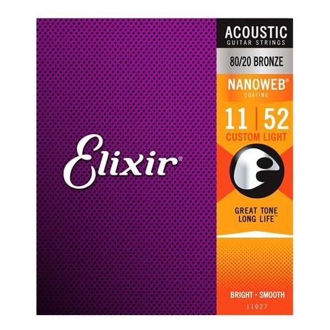 Encordoamento Violão Elixir Custom Light 80/20 .011-.052 11027 - EC0184 - Elixir strings Menor preço em Encordoamento Violão Elixir Custom Light 80/20 .011-.052 11027 - EC0184 - Elixir strings