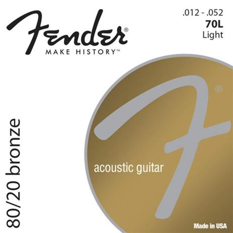 Encordoamento Violao Fender 70L Aco .012-.052 80/20 Bronze Menor preço em Encordoamento Violao Fender 70L Aco .012-.052 80/20 Bronze