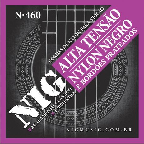 Encordoamento Violao NIG N-460 Nylon Negro - Alta Tensao - Rouxinol Menor preço em Encordoamento Violao NIG N-460 Nylon Negro - Alta Tensao - Rouxinol