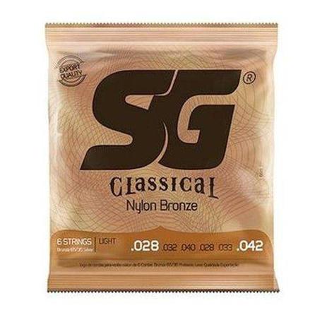 Encordoamento Violão Nylon Sg Bronze Tensão Light Menor preço em Encordoamento Violão Nylon Sg Bronze Tensão Light