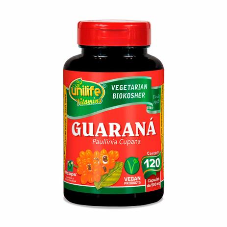 Energético Guaraná - Unilife - 120 Cápsulas de 500mg Menor preço em Energético Guaraná - Unilife - 120 Cápsulas de 500mg