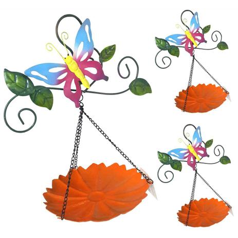 Enfeite de Ferro Para Jardim Casa Quintal Flor Borboleta Para Pendurar Kit Com 3 Laranja (JARD-45) - Braslu Menor preço em Enfeite de Ferro Para Jardim Casa Quintal Flor Borboleta Para Pendurar Kit Com 3 Laranja (JARD-45) - Braslu
