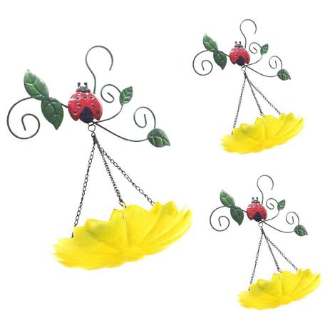 Enfeite de Ferro Para Jardim Casa Quintal Flor Joaninha Para Pendurar Kit Com 3 Amarelo - Braslu Menor preço em Enfeite de Ferro Para Jardim Casa Quintal Flor Joaninha Para Pendurar Kit Com 3 Amarelo - Braslu