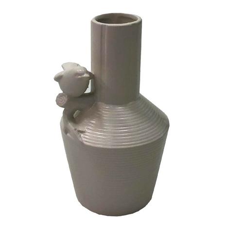 Enfeite Decorativo Vaso com Pássaro Resina Branco 21x12x12cm - Maisaz Menor preço em Enfeite Decorativo Vaso com Pássaro Resina Branco 21x12x12cm - Maisaz