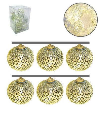 Enfeite luminoso cordão 1,65 mt com 10 bolas de metal com led - Fwb Menor preço em Enfeite luminoso cordão 1,65 mt com 10 bolas de metal com led - Fwb