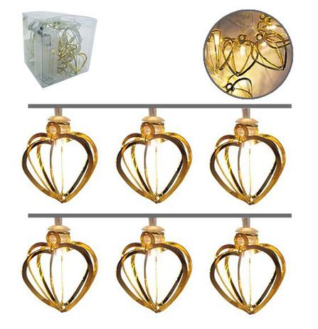 Enfeite luminoso cordão 1,65 mt com 10 corações tridimensional de metal rose com led - Fwb Menor preço em Enfeite luminoso cordão 1,65 mt com 10 corações tridimensional de metal rose com led - Fwb
