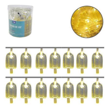 Enfeite luminoso cordão 2 mt com 10 picolés com led - Fwb Menor preço em Enfeite luminoso cordão 2 mt com 10 picolés com led - Fwb