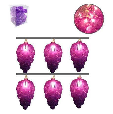 Enfeite luminoso cordão 3,15 mt com 20 uvas com led - Fwb Menor preço em Enfeite luminoso cordão 3,15 mt com 20 uvas com led - Fwb