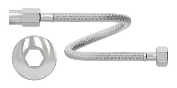 Engate Flexível em Malha Trançada de Aço Inox de 60 cm - OLIMAR METAIS Menor preço em Engate Flexível em Malha Trançada de Aço Inox de 60 cm - OLIMAR METAIS